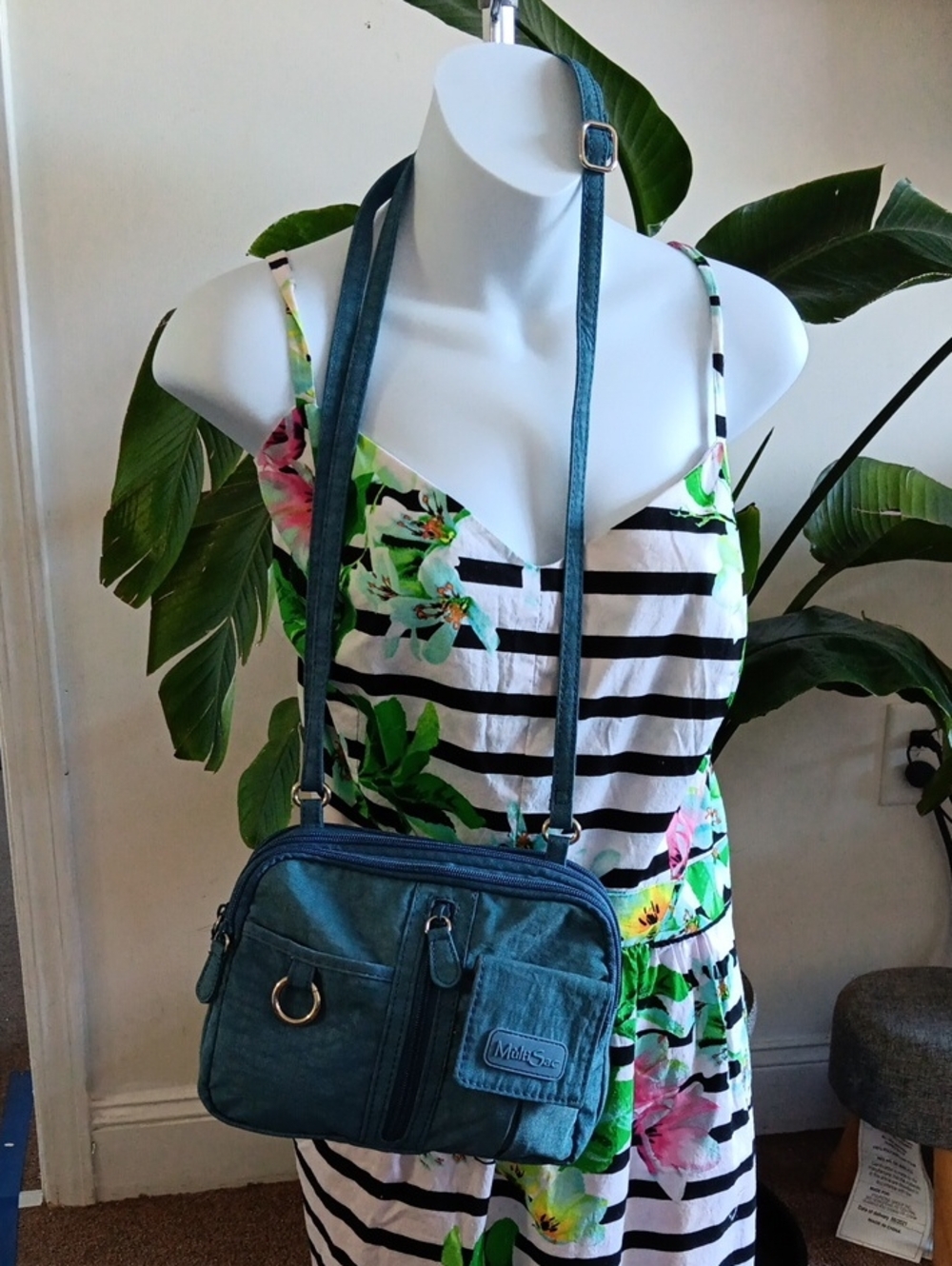 Mult Sac Teal Crossbody Bag